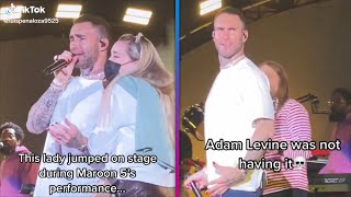 Adam Levine REACTS to Stage Crasher