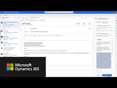 Copilot in Microsoft Dynamics 365 Customer Service | Example with email communication