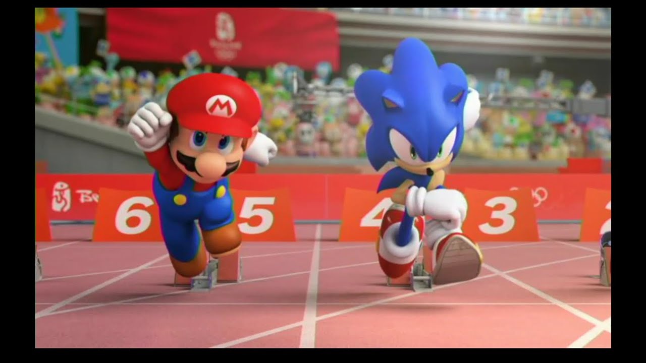 Mario & Sonic at the Olympic Games - 100m (All Characters)