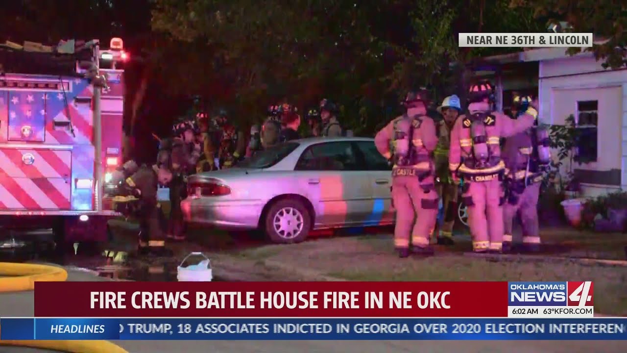 Fire crews take down house fire in NE Oklahoma City - YouTube