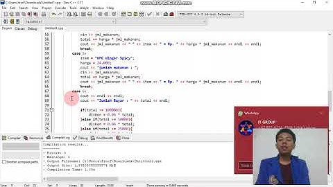 Program Pemesanan Menu Makanan Restauran Menggunakan Bahasa C++