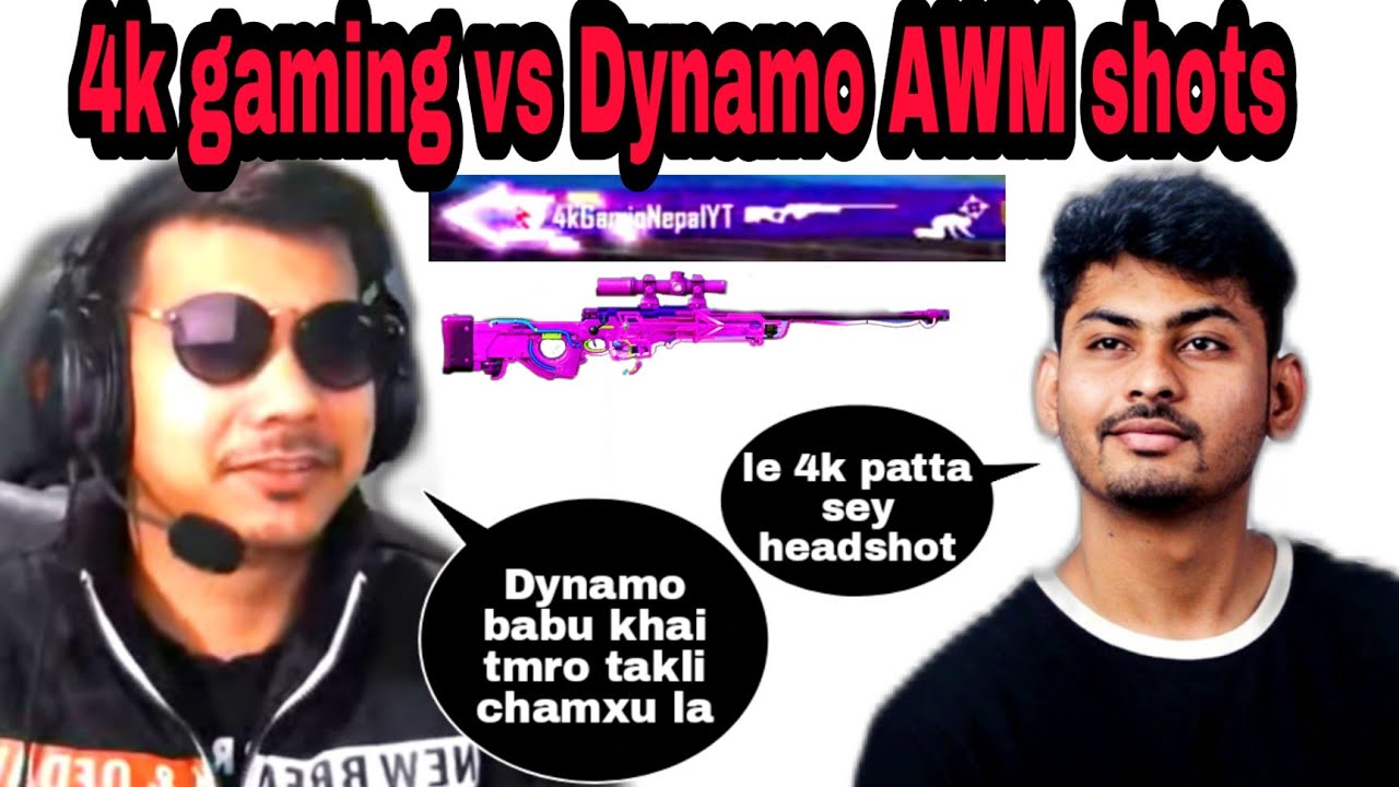 4k Gaming Vs Dynamo Gaming AWM headshots || who is the best || 4k gaming nepal ||Hydra Dynamo