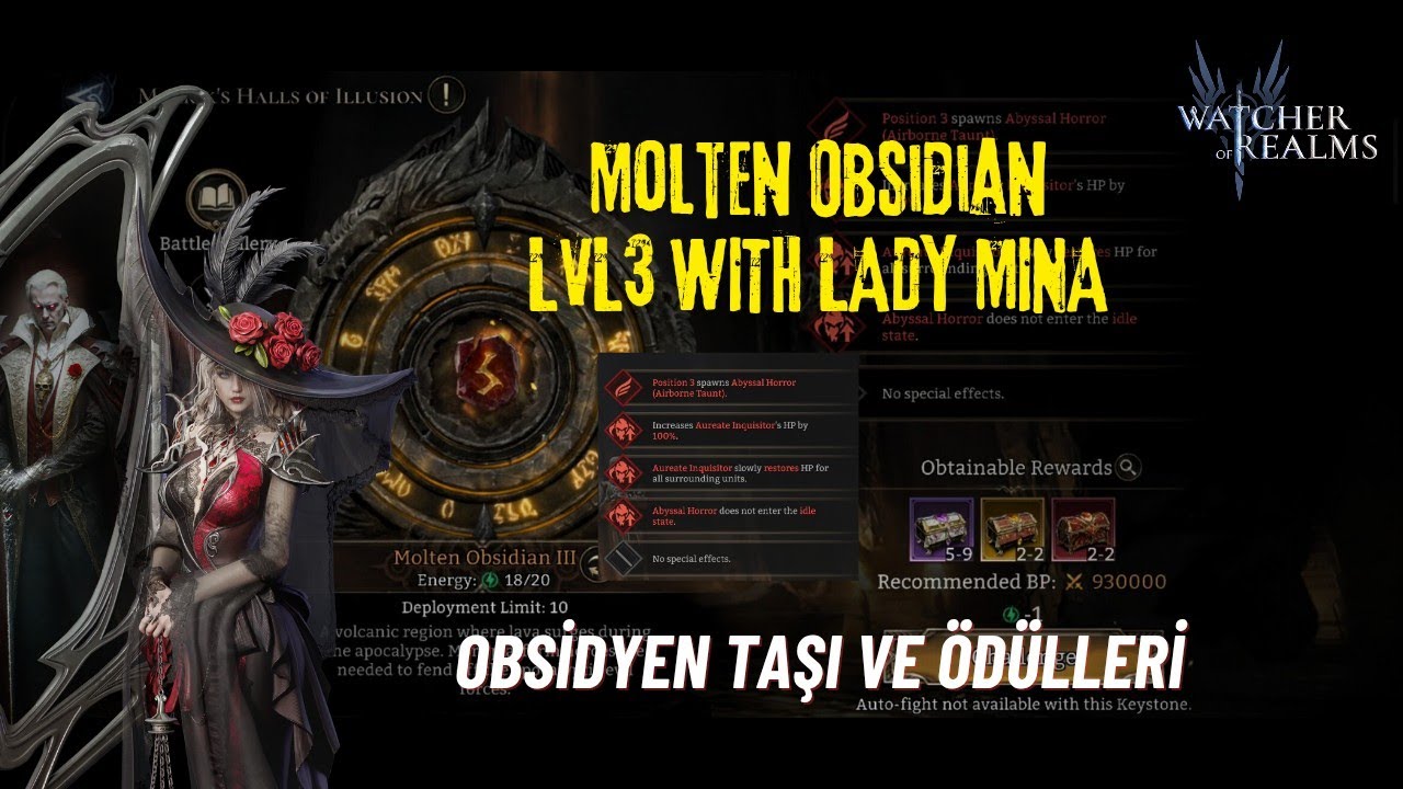 Molten Obsidian LVL3 With Lady Mina - Watcher of Realms 