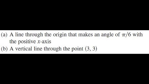 A line through the origin that makes an angle of pi/6 with the positive x-axis