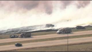 Raw Video: Okla. Grass Fire Burns Near I-35