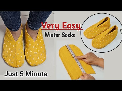  5 मिनिट मे बनाये गरम मोजे /winter socks | socks making at home for ladies/men/kid