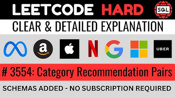 Leetcode HARD 3554 - Self Joins AMAZON - Find Category Recommendation Pairs | Everyday Data Science