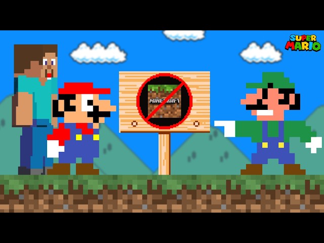 Super Mario Bros., but Everything From Minecraft Is Forbidden Here