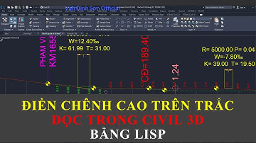 Điền chênh cao trên Trắc dọc trong Civil 3D cực nhanh bằng Lisp | Văn Đình Sơn
