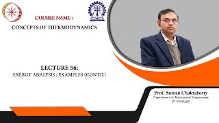Lecture 56 : Exergy Analysis : Examples (Contd.)