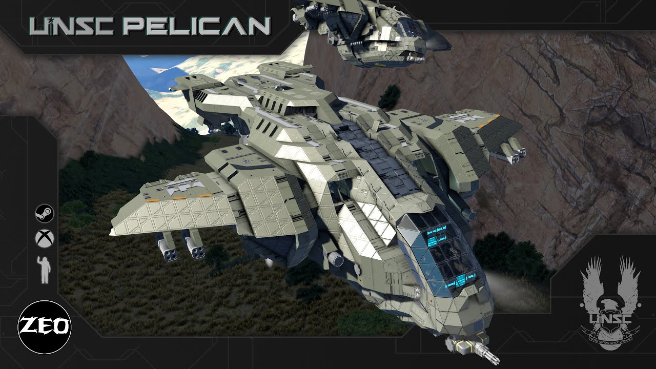 UNSC Pelican Space Engineers Build Halo YouTube