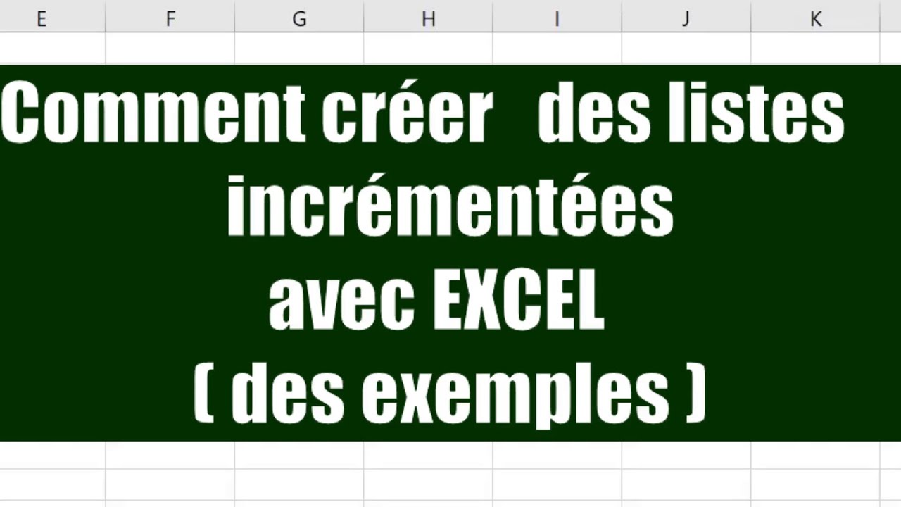 EXCEL CREER DES LISTES DES ASTUCES . - YouTube