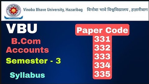 VBU B.Com Semester 3 Syllabus | Accounts Hons Syllabus |  Sk_Edutorial