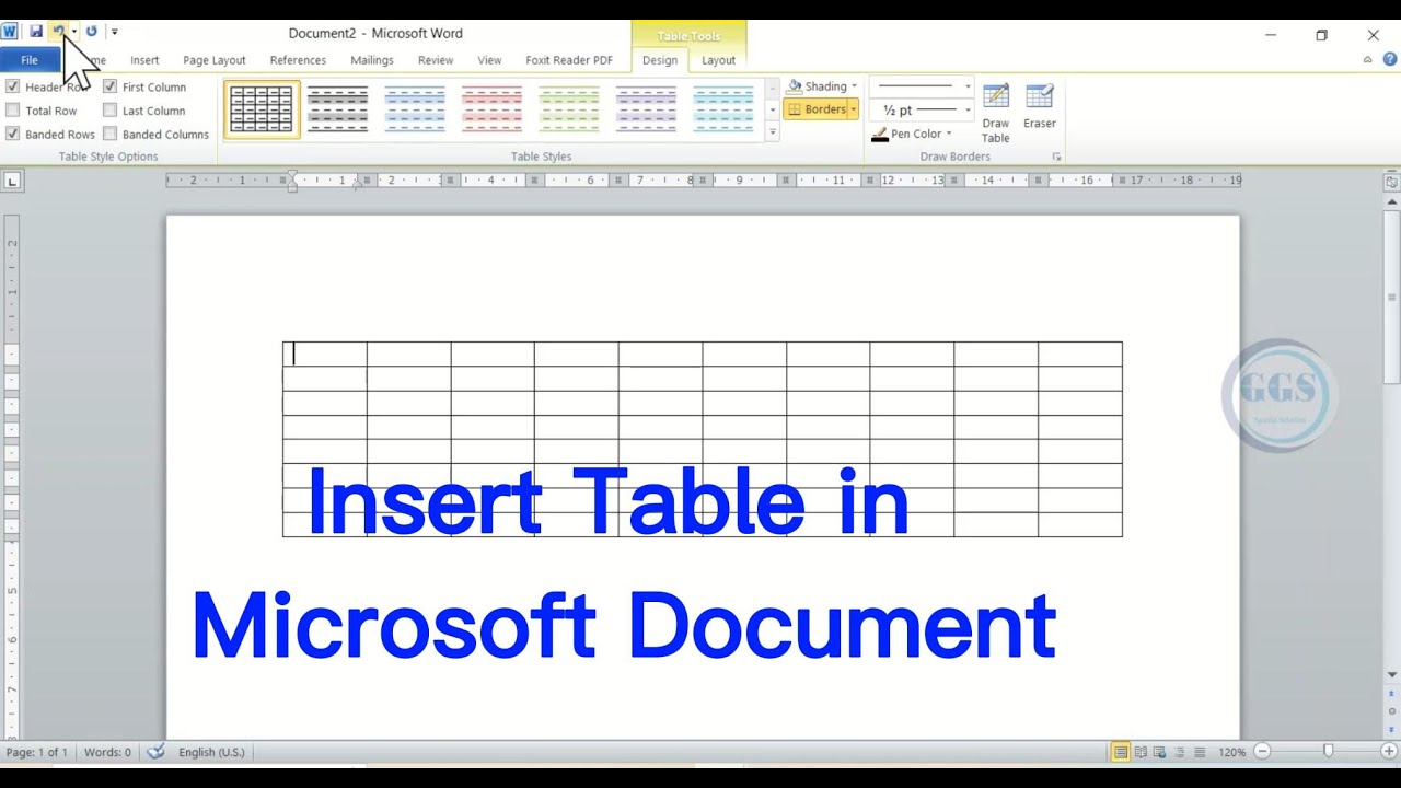 How To Insert Table in Microsoft Word Document | Thesis Dissertation ...