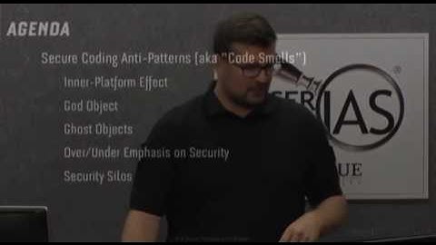 2016-08-24 CERIAS - Secure Coding - Patterns and anti-patterns in the design and architecture of ...