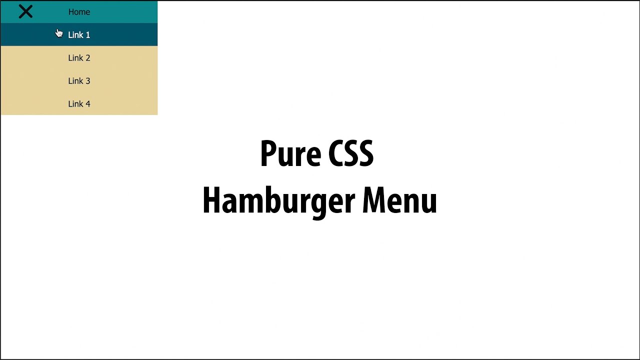 Pure CSS Hamburger Menu - YouTube