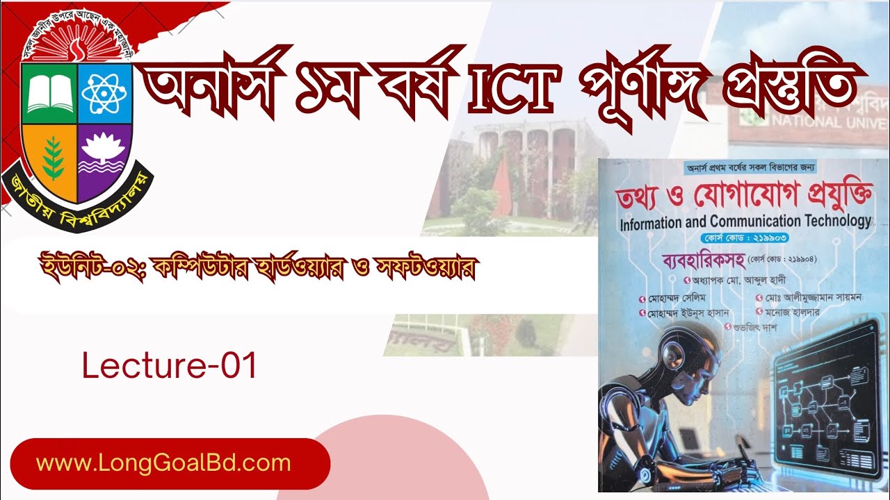 Honours 1st Year ICT- অনার্স ১ম বর্ষ ICT, ইউনিট-০২: Lecture-01
