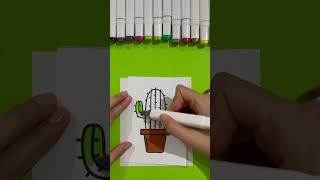 Cactus 🌵 #cactus #coloring #coloringpage #art #satisfyingvideo #viral #markers #fun