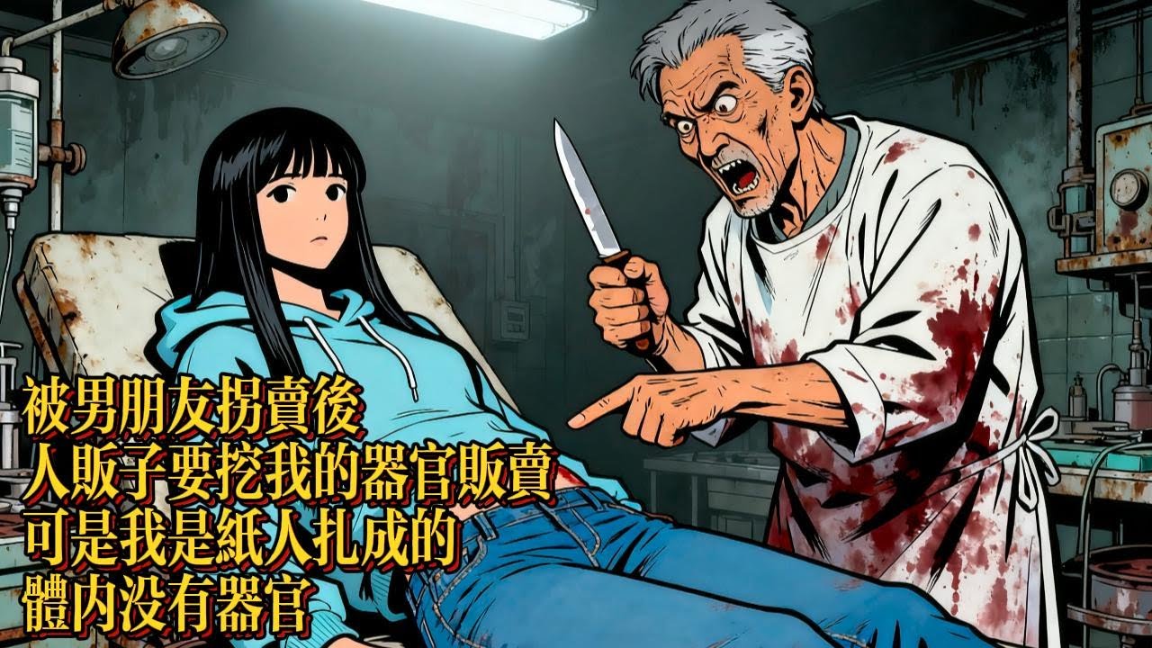 被男朋友拐賣後，人販子要挖我的器官販賣，可是我是紙人紮成的，體內沒有器官|恐怖動漫|懸疑動漫|虐心動漫
