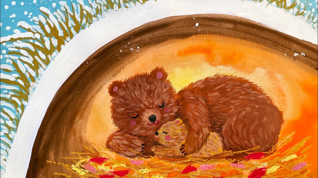 Even elementary school students can easily draw a cute hibernating