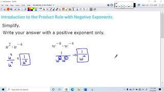 Introduction to the Product Rule with Negative Exponents