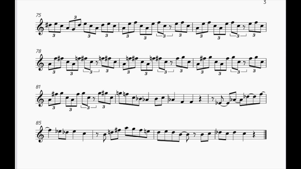 Kenny Garrett Six and Eight alto sax transcription (plus Bb