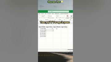 Calculate age from Date of birth in Excel #viral #shorts