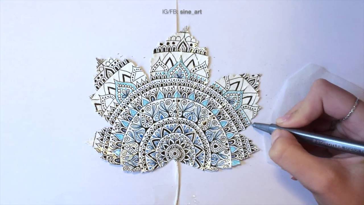 Drawing a Mandala Leaf - YouTube