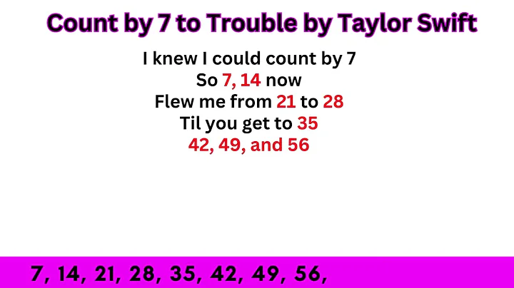 Count by 7 to Taylor Swift I Knew You Were Trouble