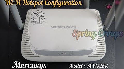 Mercusys MW325R Router | Router Configuration | Wi-Fi Network | Hotspot Configuration | Routers