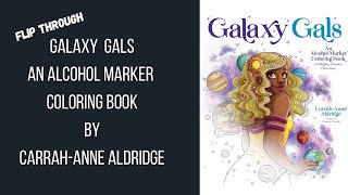 GALAXY GALS By @CreativeCarrah, Alcohol Marker Coloring Book Flip Through