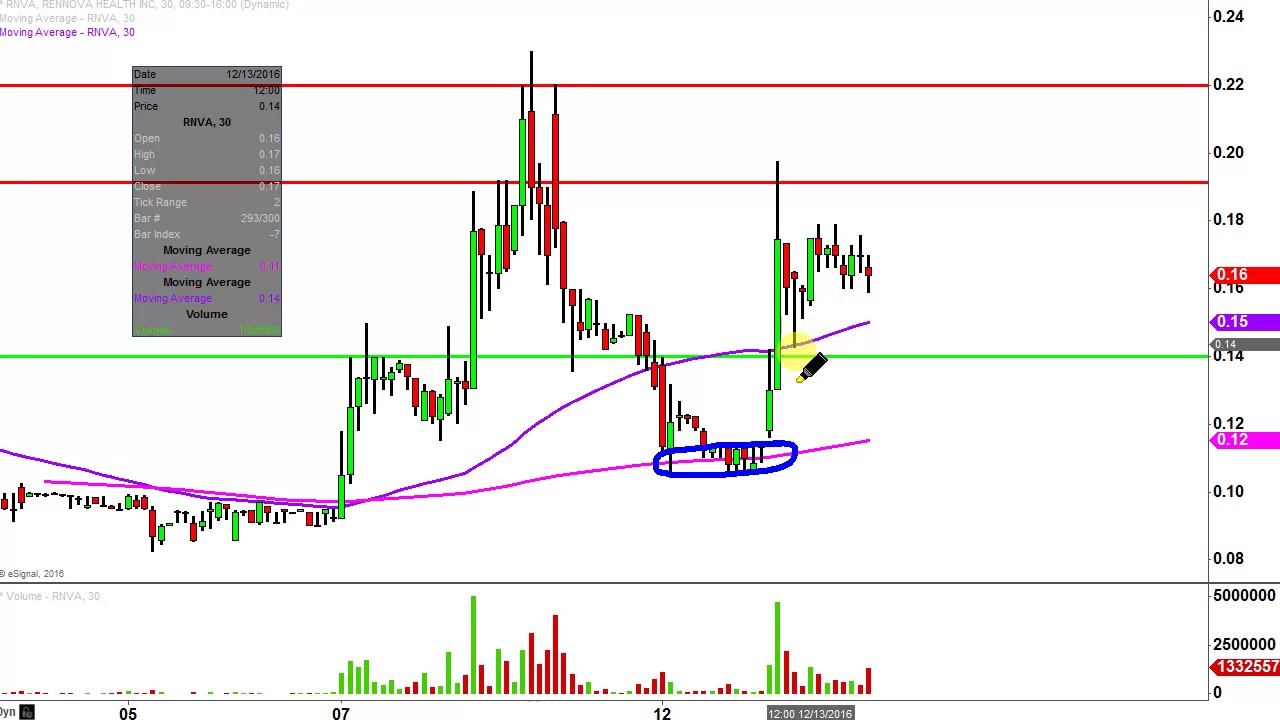 Rennova Health - RNVA Stock Chart Technical Analysis for 12-13-16
