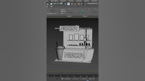 container café 3d max modeling