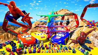 GTA 5 Spiderman Disney Pixar Cars McQueen Jackson Storm Miss Fritter Carrera Mack Challenge Cars 3 screenshot 3