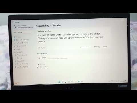 Acer laptop text size setting, how to adjust font size, change text size in Acer laptop