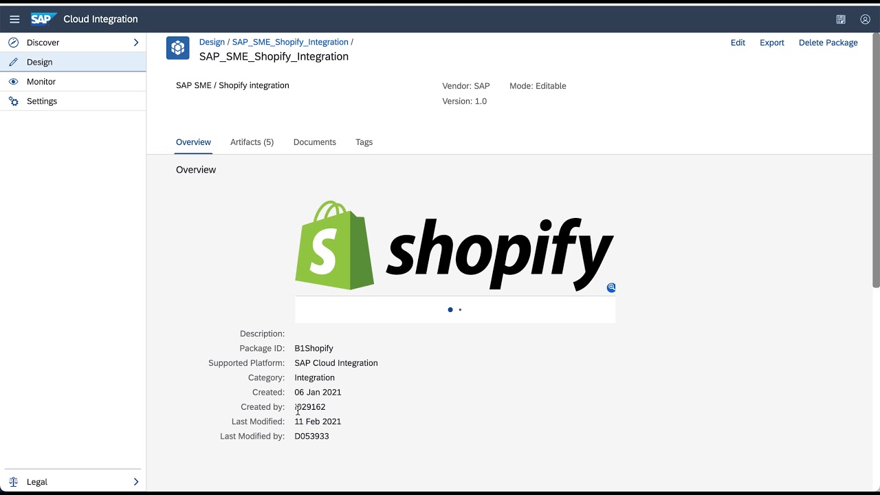 SAP S/4HANA Cloud integration with E-Commerce Shopify based on SAP Integration Suite