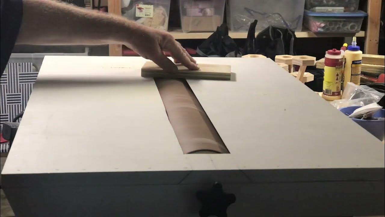 Showing how well the dust collection works on DIY Flatmaster drum