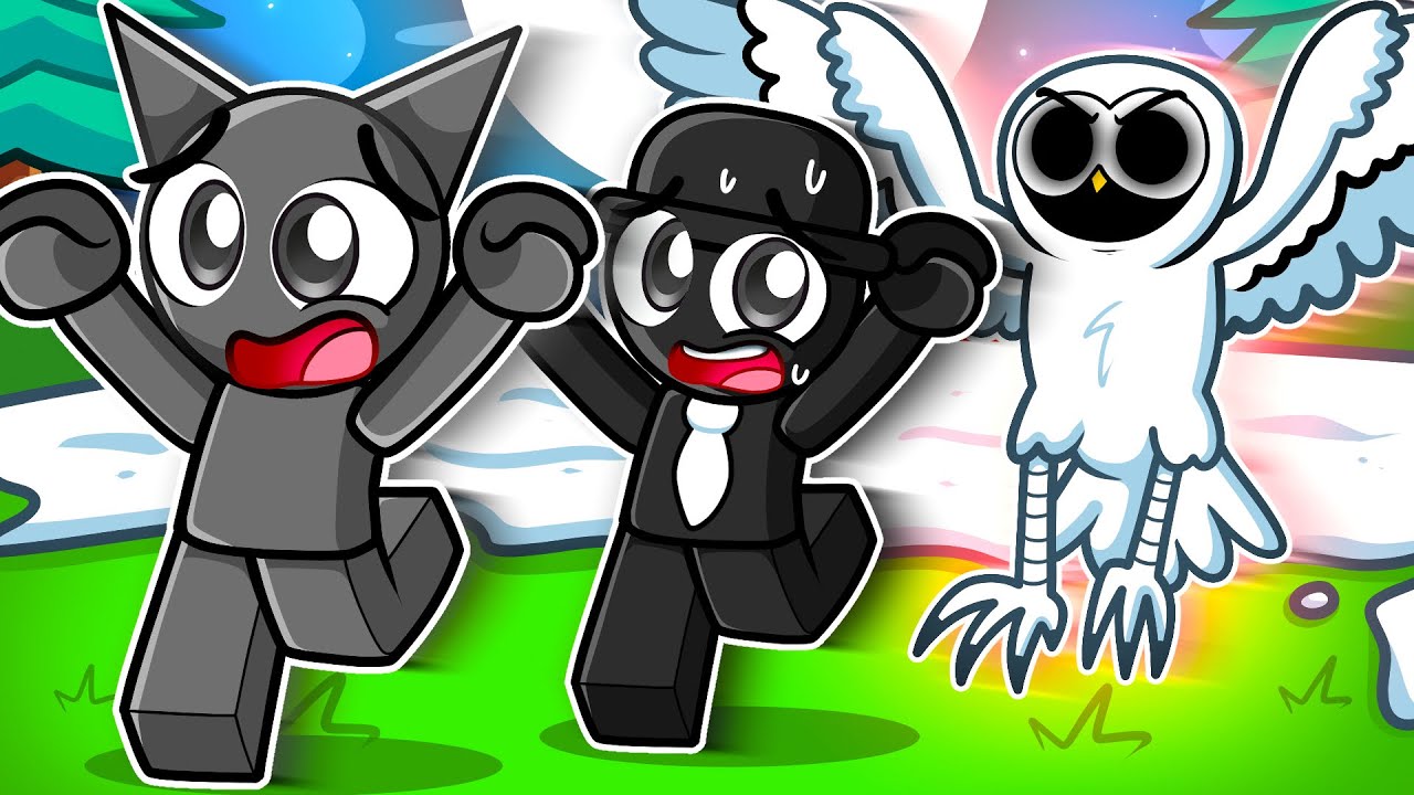 Sobrevivendo 99 NOITES da CORUJA DA NEVE! | Gray e Black Sprunki