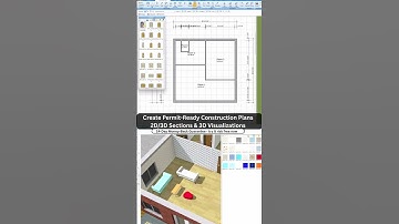 Create floor plans, construction drawings, sections & 3D visualizations
