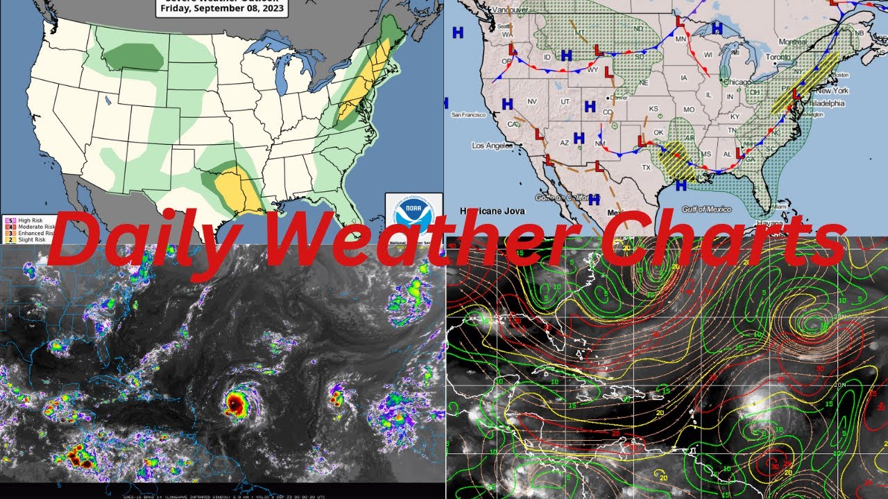 Daily Weather Charts and Hurricane Lee: September 8th, 2023