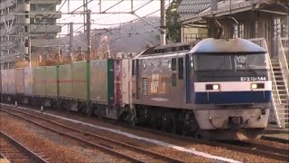 【レアコン積載！】EF210-144[吹]牽引　貨物列車1051レ　【HD】2015.01.25