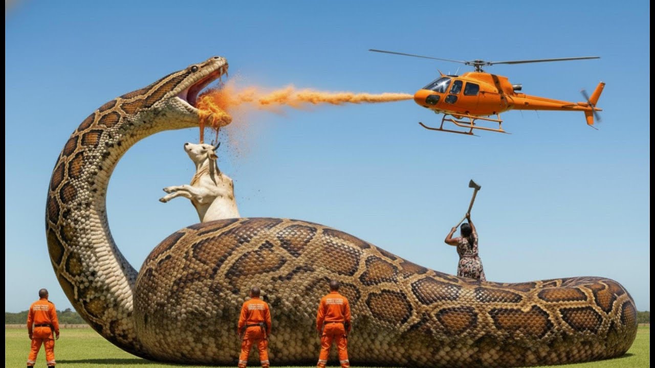 Heroic Rescue Team Saves Brave Mother Cow from Giant Python’s Deadly ...
