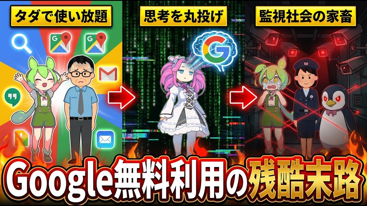 【監視社会】『無料サービス』を使い続けた結果、人生が詰んだ。【グーグルが消える日】