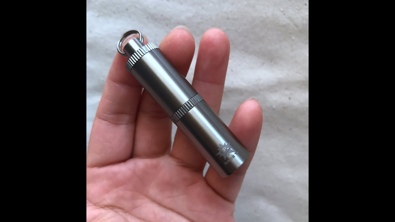 Titanium Waterproof Pill Box 2 Compartments Pocket Keychain Style Outdoor EDC