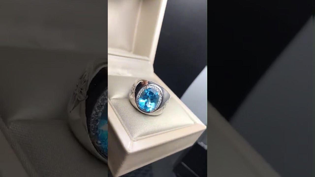 Royal Blue Topaz Men's Ring
