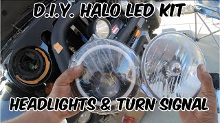 LED Halo Headlights, Side Marker & Turn Signal Kit Upgrade 2010 Jeep Wrangler JKU - How To DIY