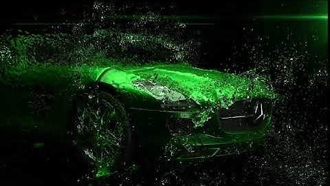 Car splash through water