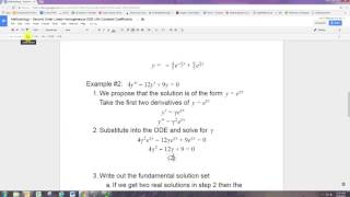 Second Order Linear Homogeneous ODE with Constant Coefficients