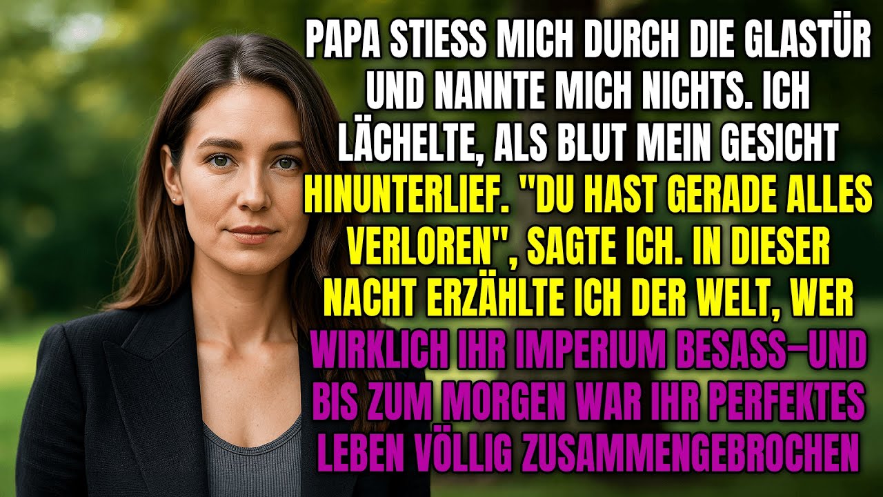 Papa warf mich durch Glastür—nächsten Tag holte ich zurück, was sie mir nicht zutrauten..