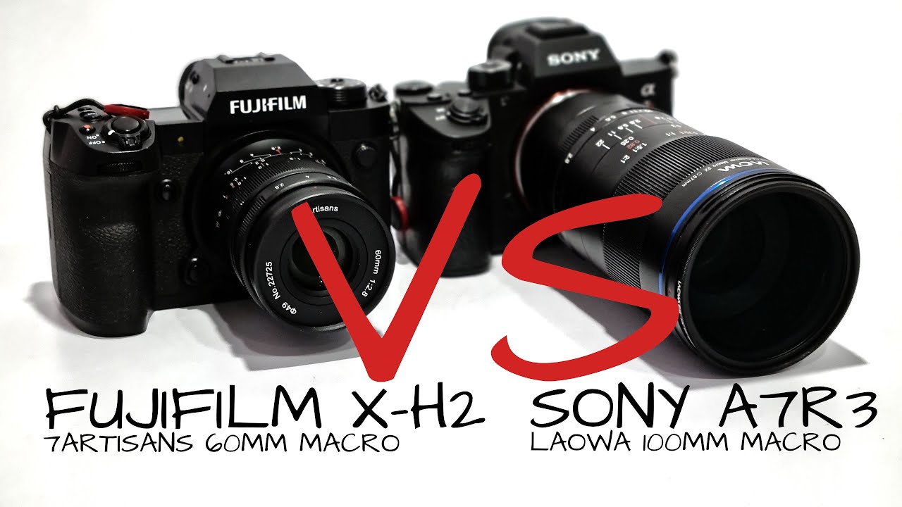 Fujifilm X-H2 and Sony A7R3 with 7artisans and Laowa macro lens